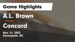 A.L. Brown  vs Concord  Game Highlights - Nov. 21, 2023