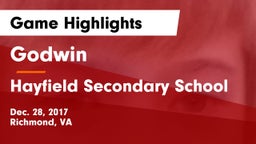Godwin  vs Hayfield Secondary School Game Highlights - Dec. 28, 2017