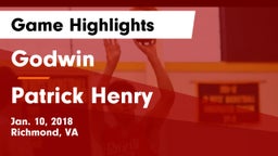 Godwin  vs Patrick Henry  Game Highlights - Jan. 10, 2018