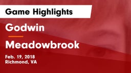 Godwin  vs Meadowbrook Game Highlights - Feb. 19, 2018