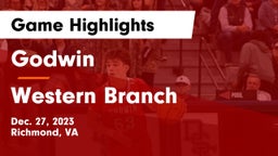 Godwin  vs Western Branch  Game Highlights - Dec. 27, 2023