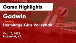 Godwin  vs Hermitage Girls Volleyball Game Highlights - Oct. 10, 2023