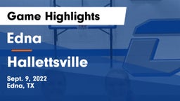 Edna  vs Hallettsville  Game Highlights - Sept. 9, 2022