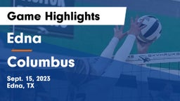 Edna  vs Columbus  Game Highlights - Sept. 15, 2023