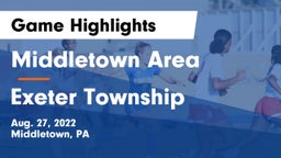 Middletown Area  vs Exeter Township  Game Highlights - Aug. 27, 2022