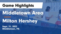 Middletown Area  vs Milton Hershey  Game Highlights - Sept. 21, 2022