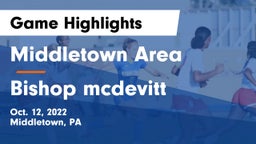 Middletown Area  vs Bishop mcdevitt Game Highlights - Oct. 12, 2022