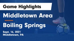 Middletown Area  vs Boiling Springs  Game Highlights - Sept. 16, 2021