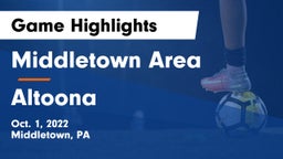 Middletown Area  vs Altoona  Game Highlights - Oct. 1, 2022