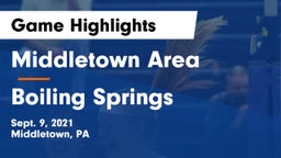 Middletown Area  vs Boiling Springs  Game Highlights - Sept. 9, 2021