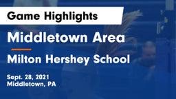 Middletown Area  vs Milton Hershey School  Game Highlights - Sept. 28, 2021