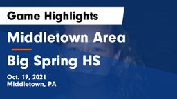 Middletown Area  vs Big Spring HS Game Highlights - Oct. 19, 2021