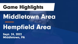 Middletown Area  vs Hempfield Area  Game Highlights - Sept. 24, 2022