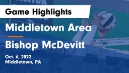 Middletown Area  vs Bishop McDevitt  Game Highlights - Oct. 6, 2022