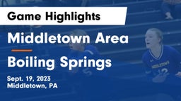 Middletown Area  vs Boiling Springs  Game Highlights - Sept. 19, 2023