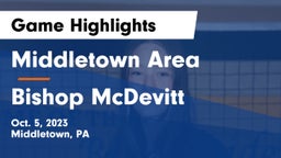 Middletown Area  vs Bishop McDevitt  Game Highlights - Oct. 5, 2023