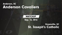 Matchup: Anderson Cavaliers vs. St. Joseph's Catholic  2016
