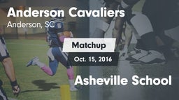 Matchup: Anderson Cavaliers vs. Asheville School 2016