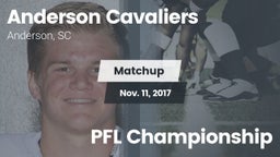 Matchup: Anderson Cavaliers vs. PFL Championship 2017