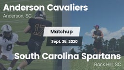 Matchup: Anderson Cavaliers vs. South Carolina Spartans 2020