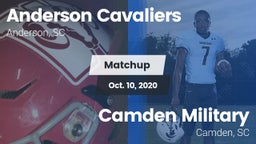 Matchup: Anderson Cavaliers vs. Camden Military  2020