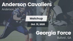 Matchup: Anderson Cavaliers vs. Georgia Force 2020