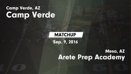 Matchup: Camp Verde vs. Arete Prep Academy 2016