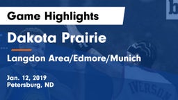Dakota Prairie  vs Langdon Area/Edmore/Munich Game Highlights - Jan. 12, 2019