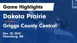 Dakota Prairie  vs Griggs County Central  Game Highlights - Dec. 20, 2018