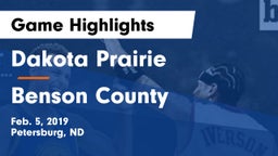 Dakota Prairie  vs Benson County  Game Highlights - Feb. 5, 2019