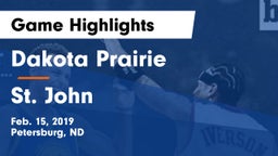 Dakota Prairie  vs St. John  Game Highlights - Feb. 15, 2019