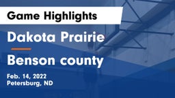 Dakota Prairie  vs Benson county Game Highlights - Feb. 14, 2022