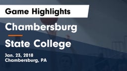 Chambersburg  vs State College  Game Highlights - Jan. 23, 2018