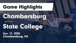 Chambersburg  vs State College  Game Highlights - Jan. 17, 2020