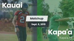 Matchup: Kauai  vs. Kapa'a  2019