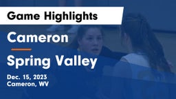 Cameron  vs Spring Valley  Game Highlights - Dec. 15, 2023