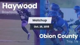 Matchup: Haywood  vs. Obion County  2018