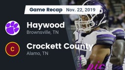 Recap: Haywood  vs. Crockett County  2019