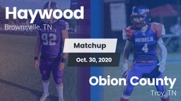 Matchup: Haywood  vs. Obion County  2020