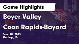 Boyer Valley  vs Coon Rapids-Bayard  Game Highlights - Jan. 28, 2023