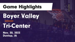 Boyer Valley  vs Tri-Center  Game Highlights - Nov. 30, 2023