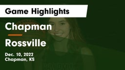 Chapman  vs Rossville  Game Highlights - Dec. 10, 2022