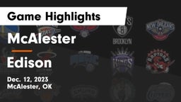 McAlester  vs Edison  Game Highlights - Dec. 12, 2023
