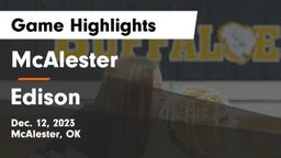 McAlester  vs Edison  Game Highlights - Dec. 12, 2023