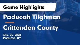 Paducah Tilghman  vs Crittenden County  Game Highlights - Jan. 25, 2020