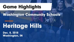Washington Community Schools vs Heritage Hills  Game Highlights - Dec. 8, 2018
