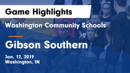 Washington Community Schools vs Gibson Southern  Game Highlights - Jan. 12, 2019