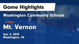 Washington Community Schools vs Mt. Vernon  Game Highlights - Jan. 4, 2020