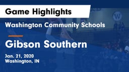 Washington Community Schools vs Gibson Southern  Game Highlights - Jan. 21, 2020