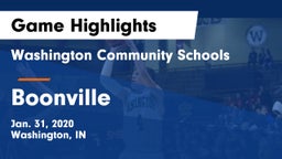 Washington Community Schools vs Boonville  Game Highlights - Jan. 31, 2020